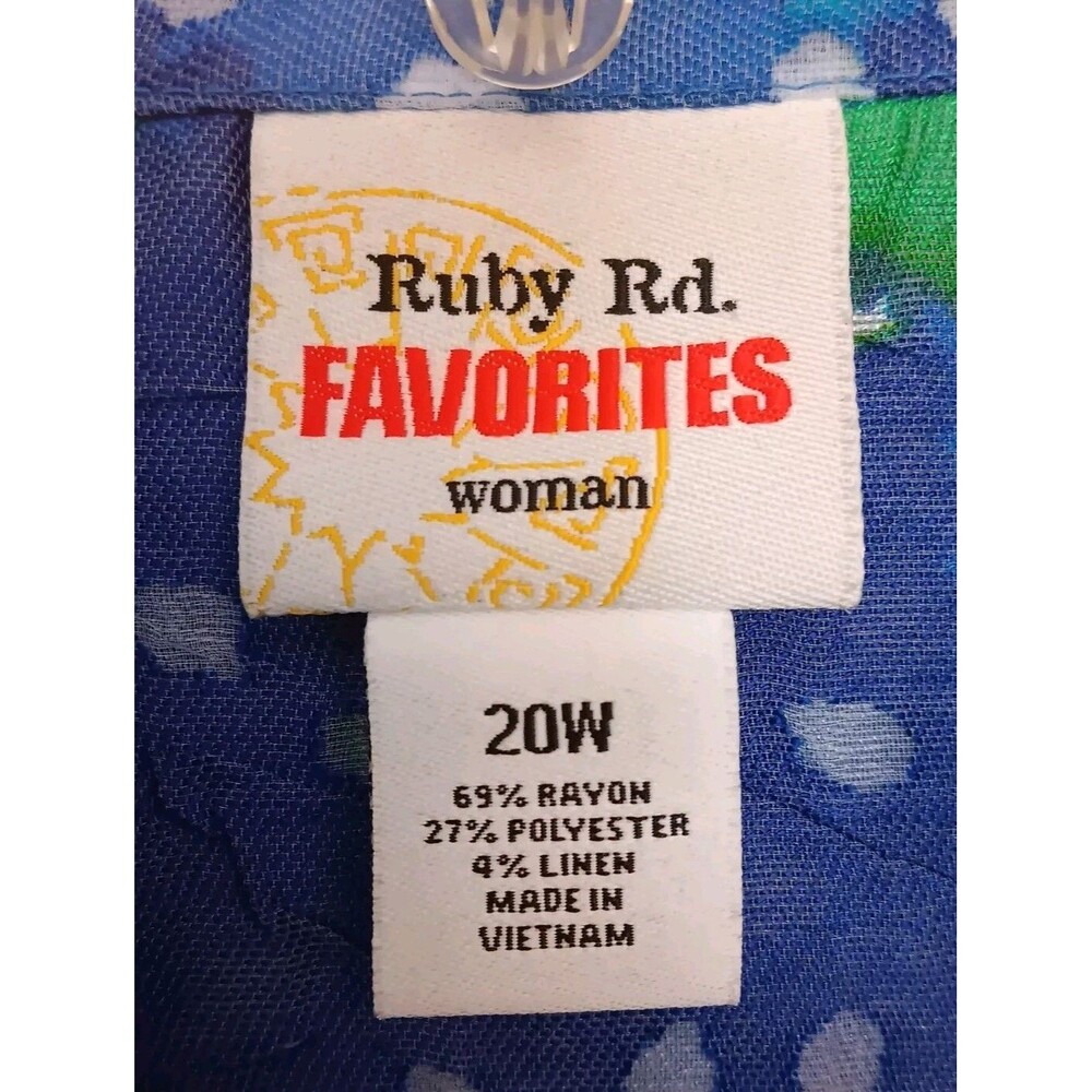 Ruby Rd Favorites Woman Plus Size 20W Purple Green Blue Full Zip Sheer Jacket - Picture 3 of 10